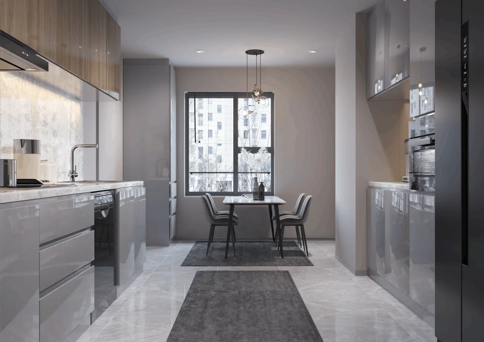 KabinMAX ile hazırlanmış modern mutfak renderı