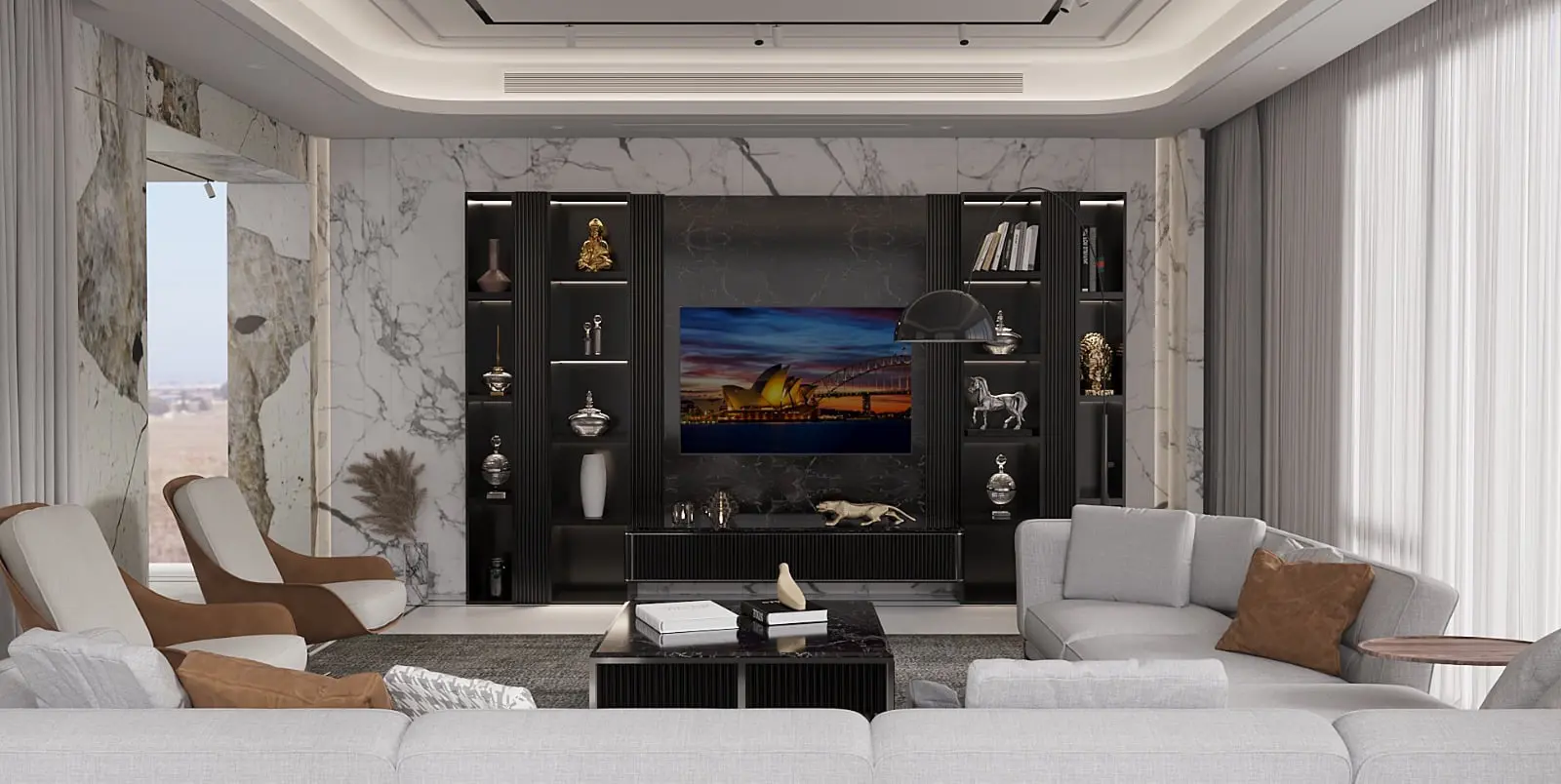 KabinMAX TV ünitesi render örneği